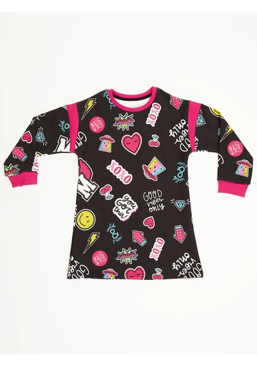 Denokids Mshb&g Good Vibes Kız Çocuk Elbise Renkli Çok Renkli