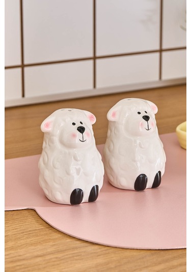 Karaca Sheepy Tuzluk Ve Biberlik Beyaz 8x4,4 Cm Beyaz