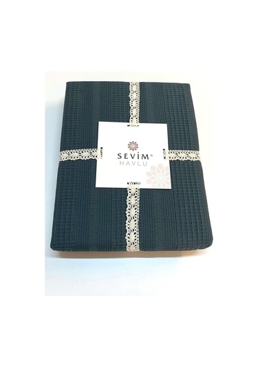 Çift Kişilik Waffle Pike 210x230cm, %100 Pamuk, Petekli Pike İndigo