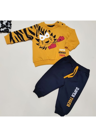 2 Li Baskılı Bebek Takımı Sarı