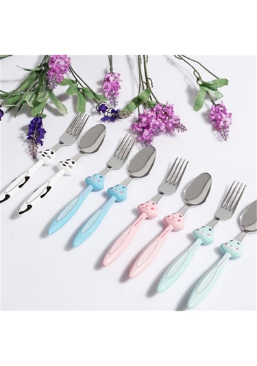 Mama Çatal Kaşık Seti - 18 Cm - Pembe-9092410664683