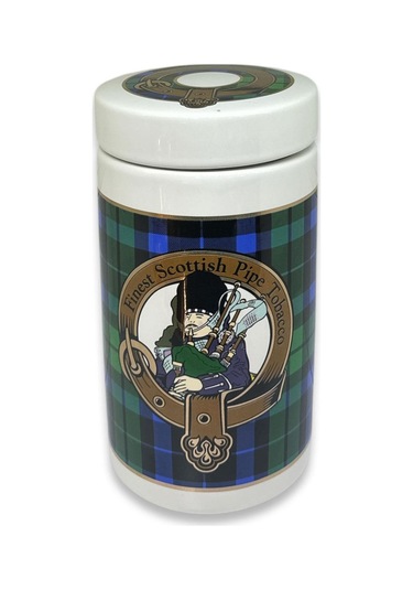 Finest Scotish El Yapımı Seramik Pipo Tutun Kavanozu Mavi