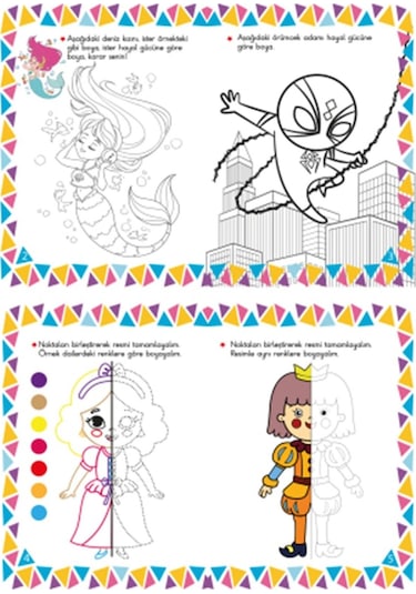 12 Adet Kuru Boya Hediyeli 10 Kitaplı Eğitici Ve Etkinlikli Boyama Seti