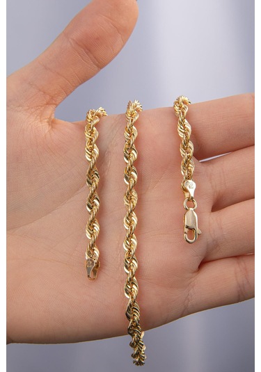 14 Ayar Altın Işıltılı Burgu Zincir Kolye 4.40 Mm Beyaz Altın