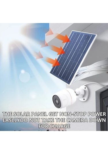 Xuweiwei Beyaz 8w 360 Derece Dönebilen Güneş Paneli Şarj Cihazı Dış Mekan Kameraları İçin Type C Micro Bağlantı Kesintisiz Güç Kaynağı