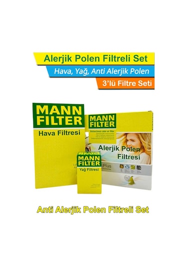 Citroen C5 Aircross 1.2 Puretech Mann Filtre Bakım Seti 2020-2021 Hava+yağ+a.alerjik Polen