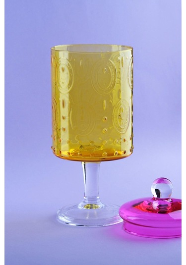 Glore Kavanoz Fleur Ayaklı Sarı Pembe 83324 Çok renkli