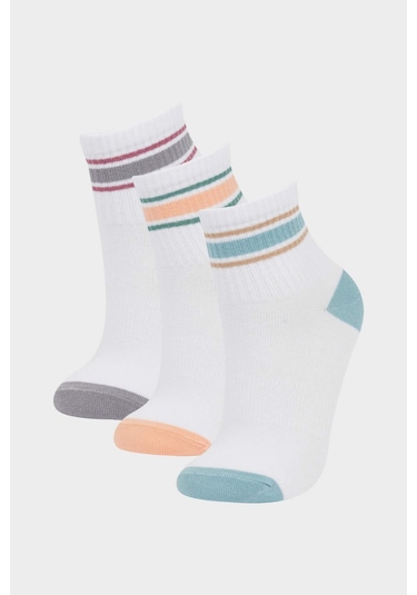 Defacto Kız Çocuk 3lü Pamuklu Soket Çorap F8937a8nswt1 Beyaz