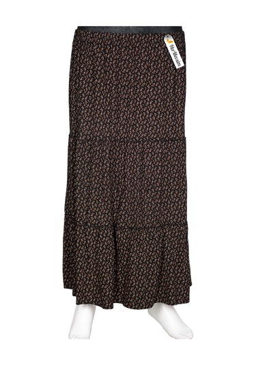 Hesna Kadın Nursel Lastikli 3 Kat Astarsız Siyah Penye Etek D32 Siyah