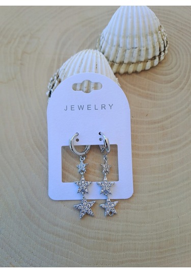 Dali Shop Sallantılı Yıldız Küpe Gümüş Renk Gümüş