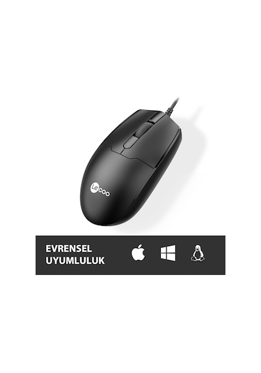 Lecoo MS101 USB Kablolu 1200DPI 3 Tuşlu Optik Mouse