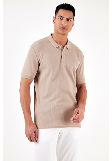 Buratti Pamuklu Regular Fit Düğmeli Erkek Polo Yaka T Shirt 5902281 Vizon