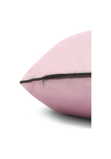 Biyeli Kırlent Yastık Kılıfı Açık Pembe 50x30
