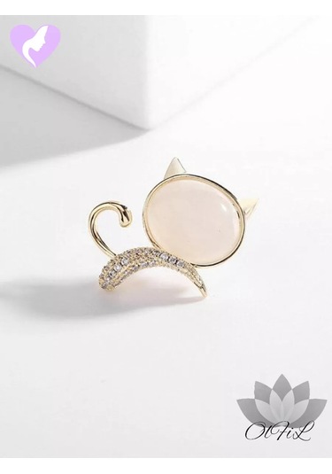 Olfil Mini Broş Kedi Yavrusu Kitten Kedi 193965798 Altın Rengi