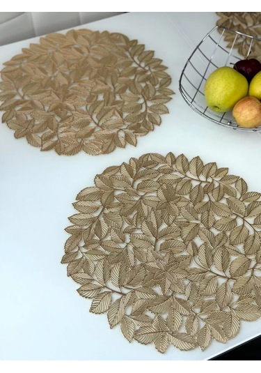 Heavenly Place Yuvarlak Servis Peçeteleri Masa Örtüsü Seti 4 Adet Peçete 224608550 Altın Rengi