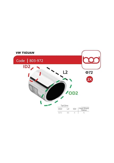 Tiguan 803-972 Egzoz Ucu