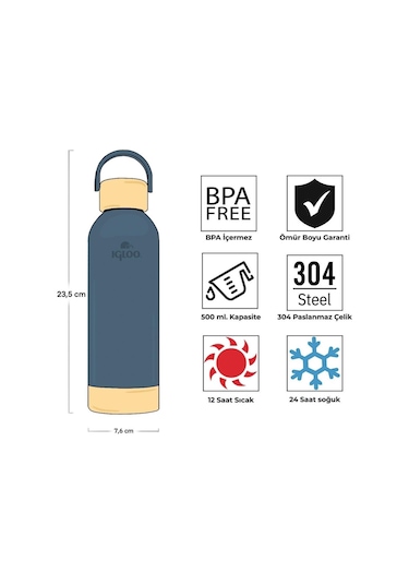 Çelik Pro Termos - Igloo - Hydrate - 500ml - Kayrak - 205694 Diğer