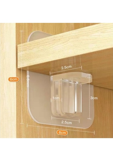 Büro Ev Ofis Mobilyası İçin 4adet Yapışkanlı Raf Tutucu Seti Diğer