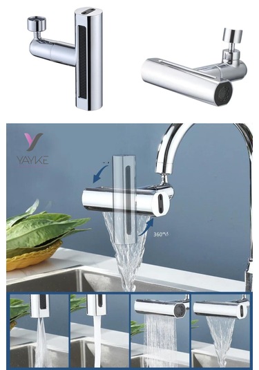 Yayke 4 Modlu Şelale Basınçlı Su Tasarruflu Fiskiye Musluk Ucu