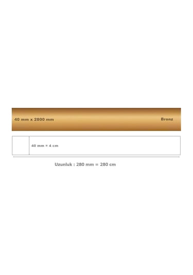 40 Mm X 2800 Mm Bronz Sibu Aynalı Pleksi Şerit Mobilya Süsü