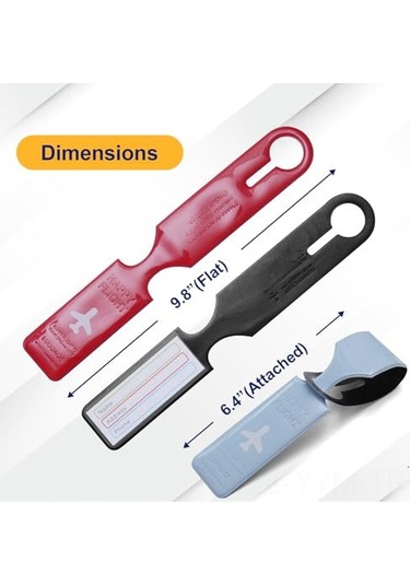 Geeksen 6 Adet Plastik Bagaj Etiketi - İsim Kartı İçeren Seyahat Çantası Etiketleri, Güvenli Ve Tanınabilir Bagajlar İçin