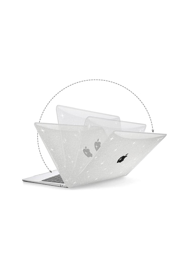 Macbook Neo 13 İnç A3404 İle Uyumlu Parlak Simli Şeffaf Kılıf Kapak Koruma Diğer