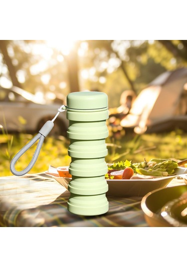 Suntek Dağcılık Kamp Seyahat Için Katlanabilir Su Şişesi Yeşil