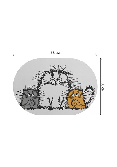 Joyarty Banyo Ve Tuvalet Paspası 58x38 Cm "tüylü Kediler" 232768484 Siyah