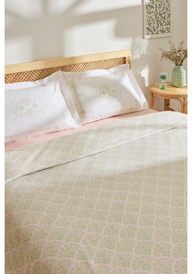 Kaşmir Home Daisy %100 Pamuk Çift Kişilik Pike Takımı Somon Somon