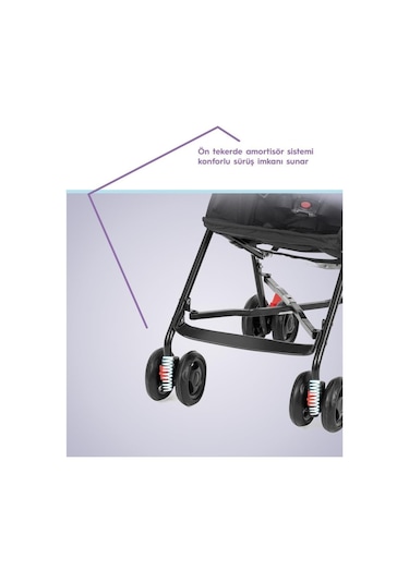 Moony Baby MB108 Stork Baston Bebek Arabası Puset - Antrasit