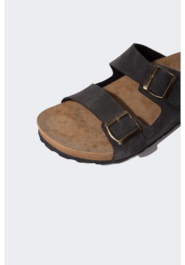 DeFacto Erkek Düz Taban Çift Bantlı Suni Deri Terlik C3754AX24HSGR422