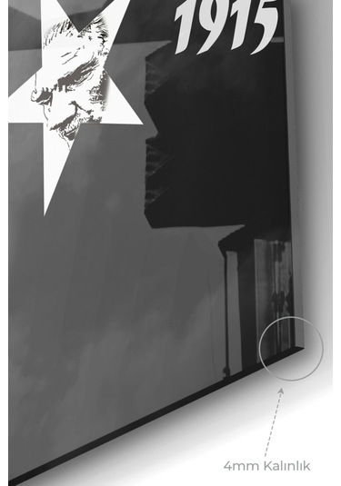 Seyit Onbaşı Atatürk Temalı Cam Tablo 50x70 Cm