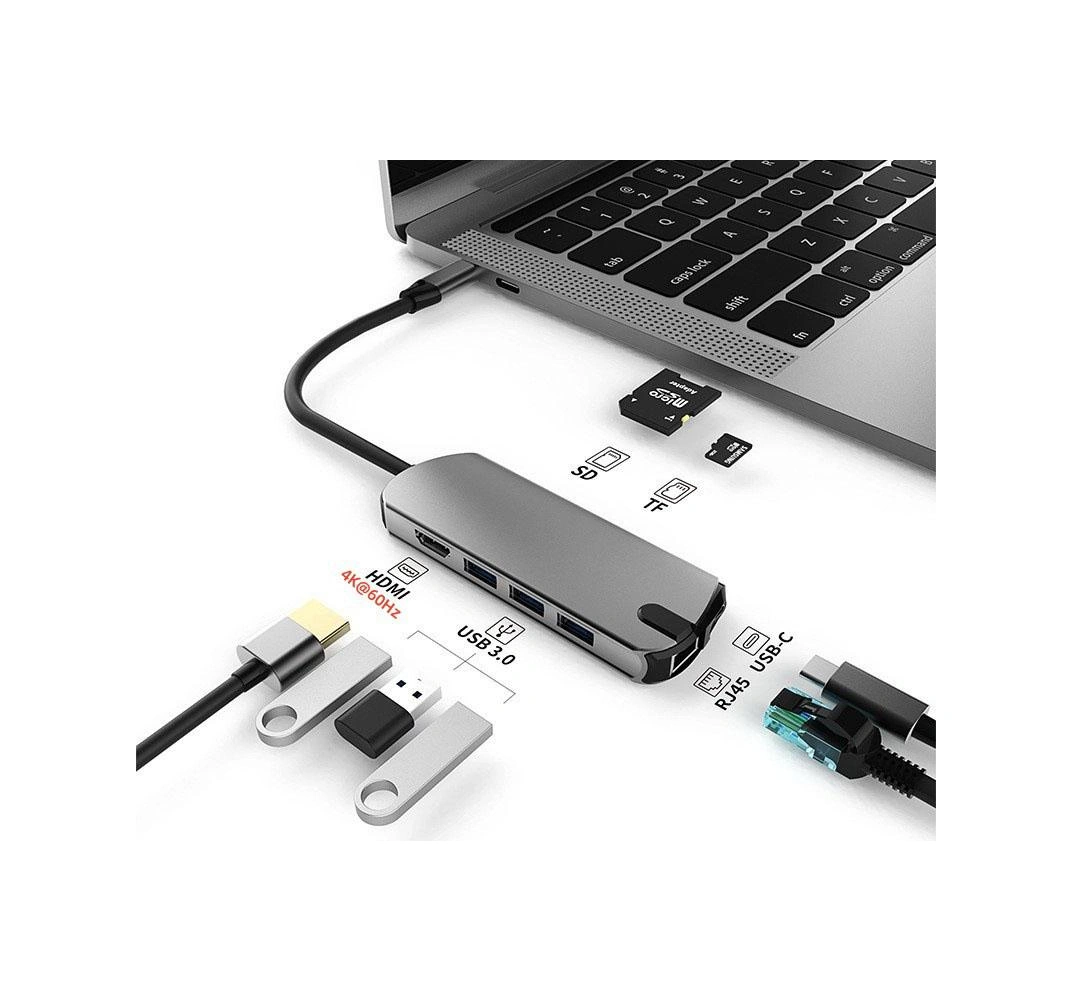 Sones 8'i 1 Arada Usb-c/type-c Gigabit Ethernet Bağlantı Noktası Yerleştirme İstasyonu Hub'ı Hdmı 4k 60hz