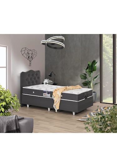 Nero Tek Kişilik Baza Comfort Yatak Modelli Başlık %100 Çelik+ Mdf 100 x 200