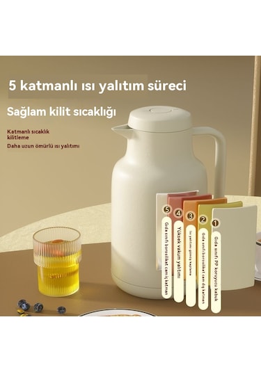 Termos Çaydanlık Büyük Kapasiteli Portatif-kırmızı