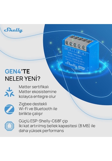Shelly 1 Mini Gen4 Akıllı Röle