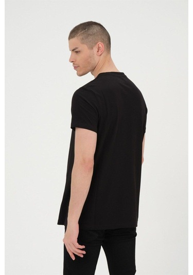 Erkek Basic T-shirt %100 Pamuk Tişört SIYAH