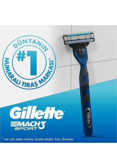 Gillette Mach 3 Sport Tıraş Makinesi + Yedek Tıraş Bıçağı 2'li