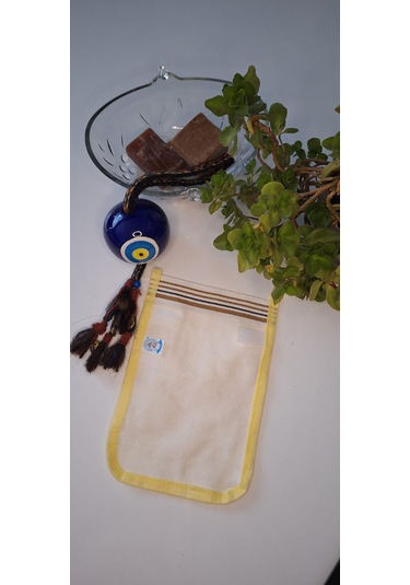 Eker-konfor Sarı Biyeli Cırtlı Kese-cırt Cırt Yapı-banyo Kesesi