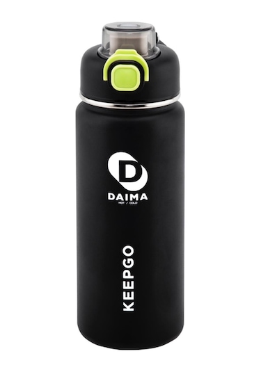 Daima Keep Go 750 Ml 12 Saat Sıcak 24 Saat Soğuk Siyah Termos Siyah