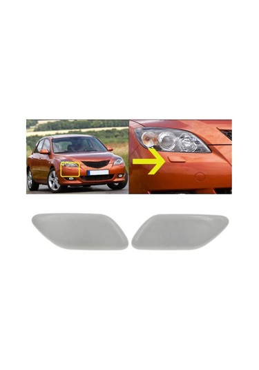 Singree Mazda 3 Axela 2003-2008 Ön Far Yıkayıcı Nozul Kapağı - Yüksek Kaliteli Plastik