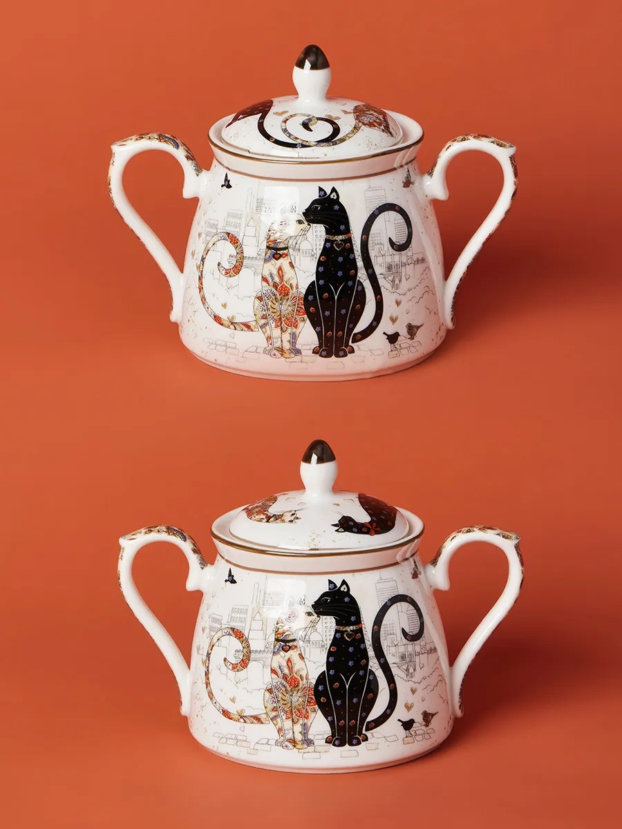 Lefard Paris Köpekleri Desenli 420 Ml Farfor Şekerlikler, Kapaklı 159077511 Beyaz