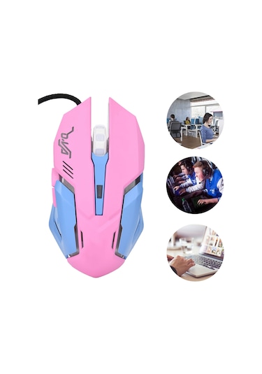Ximistore9 3200dpı Led Işıklı Ergonomik Pembe Oyun Mouse'u - Hızlı Tepki, Konforlu Tutuş, Geniş Uyumluluk