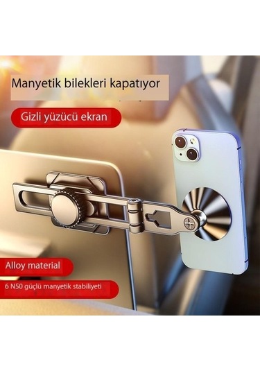 Voguecode Güçlü Manyetik Manyetik Kızaklı Ve Ayarlanabilir, Katlanır Asma Araç Tutucusu Kırmızı - Siyah Var Direksiyon Advn10