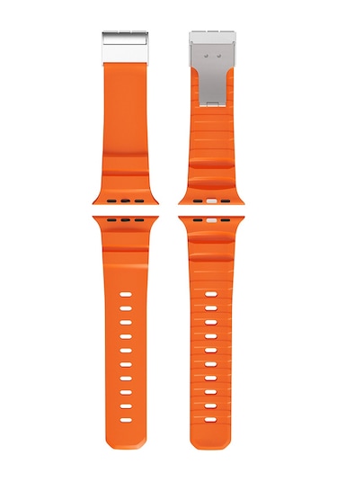 Apple Uyumlu Watch 10 46mm Zore Krd-145 Metal Tokalı Silikon Kordon
