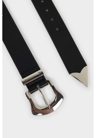 Defacto Kadın Suni Deri Jean Kemeri F3275axnsbk27 Siyah