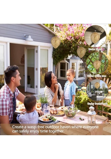 Reedark 5 Adet Asılsı Wasp Yuva Sokağı, Asma Tipi Sahte Arı Yuvaları, Bahçe Ve Dış Mekan İçin Arı Engelleme Ürünü