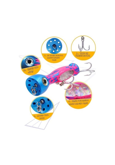 Profisher Jet Popper Akya Ton için Sert Sahte Sahte Yemi 46 G 23