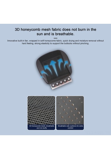 Honmex Araba Koltuk Soğutucu Yastık Buz Ipi 5 Fanlı 3 Seviye Usblü Hızlı Soğuma Ventilated Koltuk Döşemi