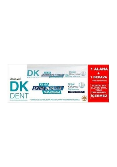 Dermokil DK Dent Tam Koruma Doğal Beyazlık Diş Macunu 2'li 100 ML